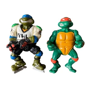 Vintage TMNT Action Figur Lot 1991 Slap Shot Leo Leonardo + 1988 Michelangelo - Bild 1 von 7