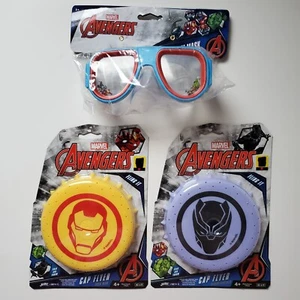 Black Panther Iron Man Cap Flyer Soak Throw Water Frisbee & Swim Mask Pool Toy - Picture 1 of 13