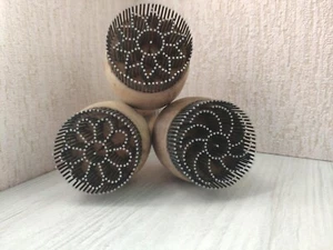 Lote de 3 sellos de pan tradicionales uzbekos (chekich) para hermosos patrones de 5 cm - Imagen 1 de 11