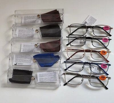 Occhiali da lettura vista in metallo graduati con vari diottrie e colori  - Immagine 1 di 4