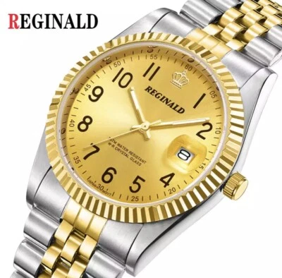 Reginald Мужские наручные часы серебро золото черный аналоговый кварц новый аккумулятор. Новый - Изображение 1 из 4