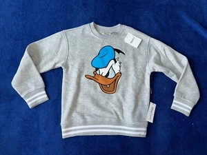 Forever 21 x Disney Kids Donald Duck Gray Embroidered Sweatshirt Size Medium NWT - Picture 1 of 6