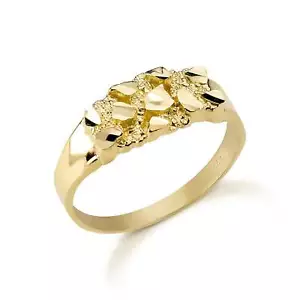 10k & 14k Gold Lene Slim Nugget Band Ring - Picture 1 of 8