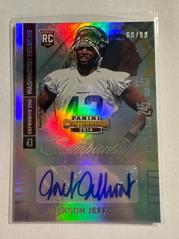 K102,051 - 2014 Panini Contenders Championship #134A Jackson Jeffcoat Auto #/99 - Image 1 of 1