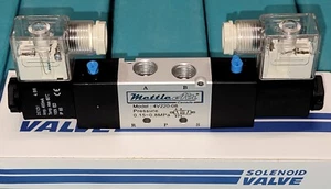 Mettleair Double Solenoid Air Valve 5 Port 2 Position 12V DC 1/4” NPT - Picture 1 of 8