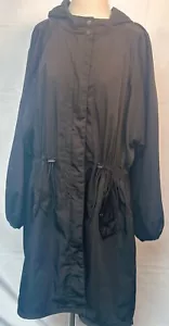 John Lewis KIn Black Hooded Coat Labelled UK 16 - Picture 1 of 15