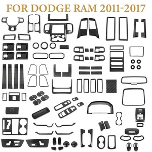 Carbon Fiber Interior Console Full Set Kit Cover Trim For Dodge RAM 1500 2010-17 - Picture 1 of 50