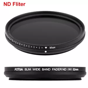 Fotga 52mm Slim Variable ND Filter Adjustable Neutral Density ND2 to ND400 Black - Picture 1 of 9
