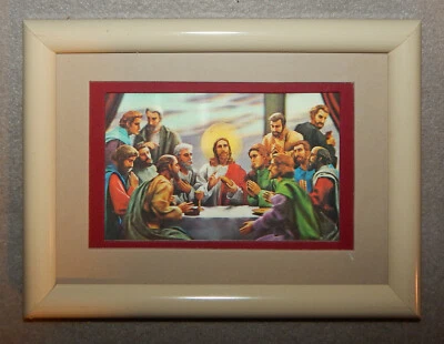 3D The Last Supper Picture in Frame (8" x 6" - red matting) new - Image 1 of 3