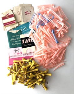 Vintage Clip Braccio Perm Wave Curlers Rulli Aste Fine Capelli Carte-Toni, Goody, Rexall - Foto 1 di 5