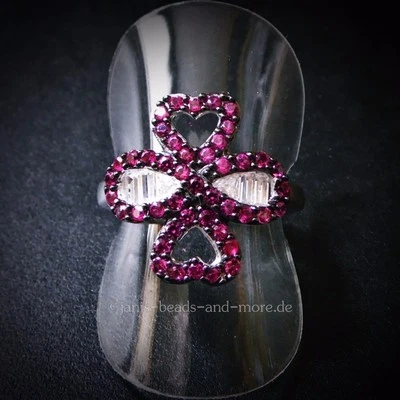 Rubin Baguette Weißtopas Ring 925 Sterling Silber rhodiniert 16,8 mm 53 - Bild 1 von 4