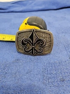 Fleur de Lis French Style NFL Saints Symbol,Pewter Silver Color Belt Buckle PICS - Picture 1 of 7