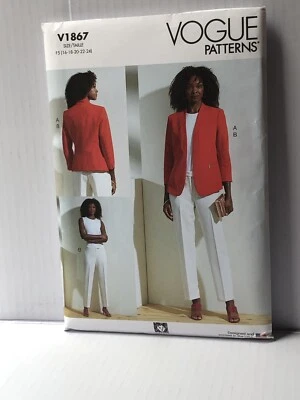 Vogue 1867 Misses Jacket and Pants Sewing Pattern Sizes 16-24 Uncut New - Image 1 of 2