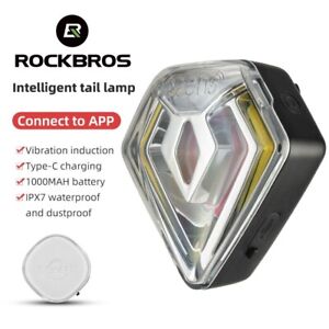 ROCKBROS Bicycle Rechargeable Night Rear Riding Light Intelligent Sensing Remote