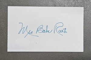Mrs. Babe Ruth (Claire Ruth) 3x5 index card signed autograph- JSA - Picture 1 of 3