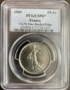 Epreuve Of 5 Francs Sower Nickel 1969 -type 10G - PCGS SP67 - Picture 1 of 4