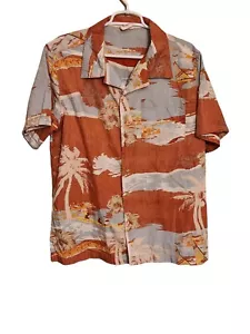 Barefoot In Paradise Herren Hemd Medium Kurzarm Tropical Button Orange - Bild 1 von 7