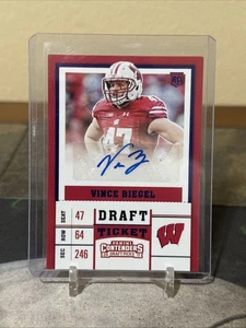 2017 Panini Contenders Draft #264 Vince Biegel RC College Ticket Auto Badgers - Bild 1 von 1