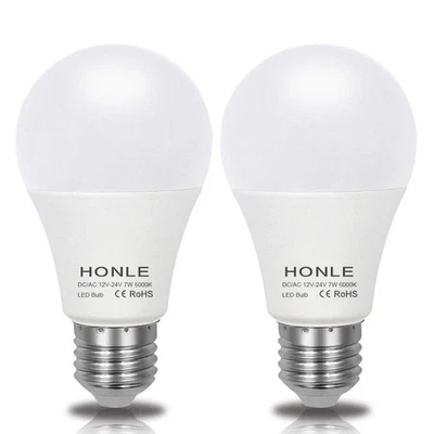 E26 E27 LED 12-24V AC/DC Baja Tensión 7W Luz de Día Blanca 6000k Foto 1 de 4