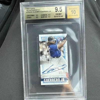 Vladimir Guerrero Jr Signed 2023 Topps Rip /50 BGS Gold 9.5 Gem MT Auto Gold 10 - Image 1 of 3