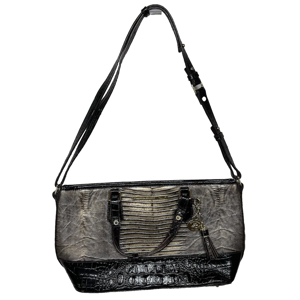 Bolso Bandolera Brahmin Sable Pennfield Mini Asher Cuero Melbourne Dorado Marrón Foto 1 de 4