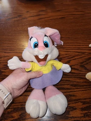 Vintage Tiny Toons Pink Babs Bunny 1990 Applause Plush Rabbit Stuffed Animal  Foto 1 de 4