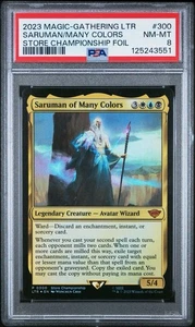 PSA 8 Saruman of Many Colors (0300) - FOIL PROMO Store Championship MTG - Picture 1 of 2