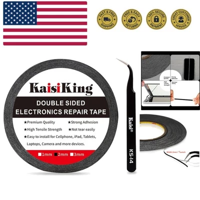 Ремонтная лента для ЖК-экрана телефона 2 мм, клейкая лента с 1 пинцетом для сотовой связи... - Изображение 1 из 4