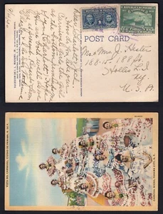 PANAMA 1940 Two Values on Carnival Postcard to USA - Picture 1 of 3