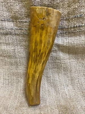 Antique vintage cow horn whetstone grinding stone case made in Slovakia - Image 1 of 4