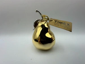 Miniature Timex Clock Pear Shape Opens ~ New Battery - Picture 1 of 5