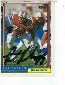 PAT HARLOW SIGNED 1992 TOPPS #311 - NEW ENGLAND PATRIOTS - Picture 1 of 1
