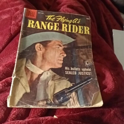 The Flying A's Range Rider #23: Dell Comics 1958 Edad de Plata foto portada western Foto 1 de 3