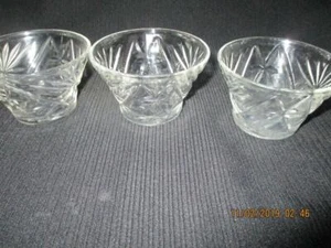 (3) Anchor Hocking Star of David EAPC Clear Glass Nappy Dessert Fruit Bowls USA - Picture 1 of 1