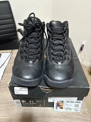 Size 5.5Y / 7W - TRIED ON Jordan 10 Retro New York City NYC 2016 Black Gold - Image 1 of 4