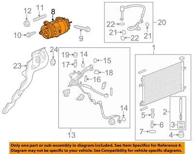 GM OEM 12-16 Impala Condensador, Líneas de Compresor-Compresor 23413999 Foto 1 de 2