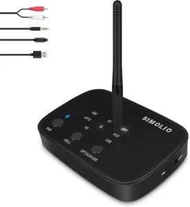 SIMOLIO Bluetooth 5.0 Transmitter for TV, aptX Low Latency & aptX HD JH-201D - Picture 1 of 4