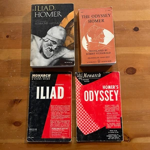 Vintage Iliad Odyssey Plus Monarch Notes, Paperbacks, Lot Of 4, 1960s - Foto 1 di 12