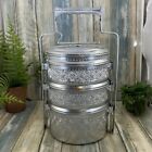 Lunch Box three Stage Thai Pattern Seal Food Carry Round Food vintage aluminum