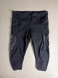 Lululemon Cropped 16" Leggings Ultra Reflective Navy Pattern Size 10 - Picture 1 of 6