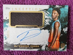 2021 Topps Inception OTE Basketball De'Vontes Cobbs Patch Auto #IAPC-DC - Picture 1 of 2