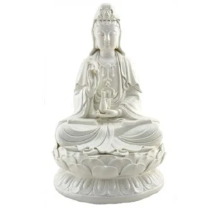 Kuan Yin 41440 Göttin des Mitgefühls mit Weidenvase Harz Statue 12 Zoll H - Bild 1 von 1