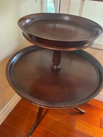 Antique 2 Tier   Mahogany Table Cover