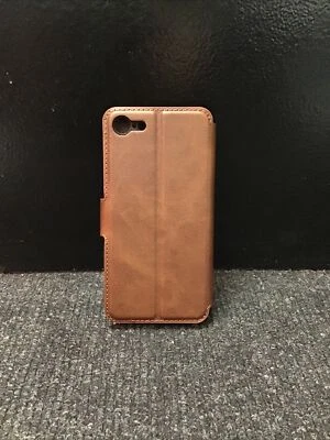 Funda tipo billetera de cuero sintético marrón resistente a arañazos iPhone 7/8 Foto 1 de 4