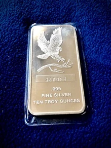 10 oz SilverTowne American Eagle .999 Fine Silver Bullion Bar Ten Ounces Sealed - Picture 1 of 2