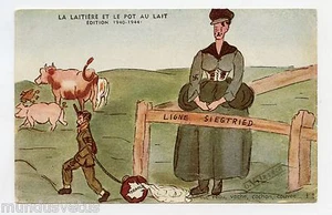 O. VITASECA . CARICATURE . PROPAGANDE . HITLER . La laitière et le pot CPA 4093 - Bild 1 von 2