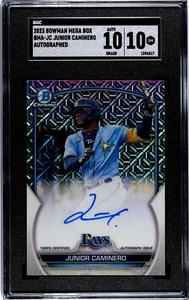 2023 Bowman Chrome Mega Box BMA-JC Junior Caminero Auto SGC 10/10 GEM Called UP! - Picture 1 of 2