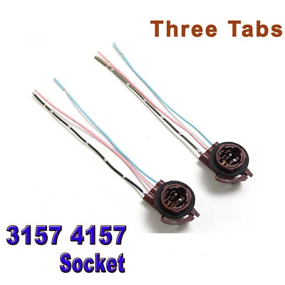 2x 3157 4157 Wiring Harness Socket For Turn Signal Tail Brake Backup Light Bulbs - Image 1 of 4