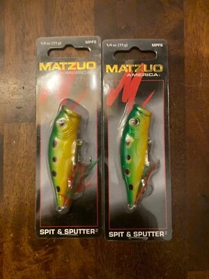2 pacotes Matzuo Spit & Sputter MPF6 1/4 OZ cor de sapo popper - Imagem 1 de 2