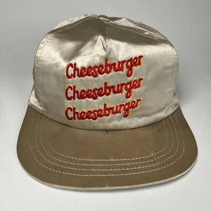 Rare Vintage Cheeseburger SNL Skit John Belushi Satin Cap Adjustable Hat  - Picture 1 of 12